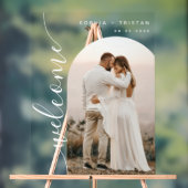 Moderne foto boog bruiloft welkom acryl bord (Neutraal)