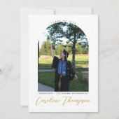 Moderne foto-boog & collage goud script afstuderen kaart (Voorkant)