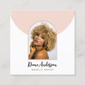 Moderne foto boog make-up schoonheidsindustrie vierkante visitekaartje (Voorkant)