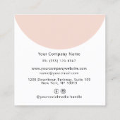 Moderne foto boog make-up schoonheidsindustrie vierkante visitekaartje (Achterkant)