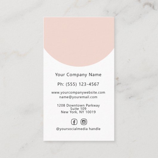 Moderne foto boog make-up schoonheidsindustrie visitekaartje (Achterkant)