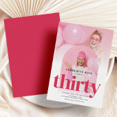 Moderne foto boog roze 30e verjaardag kaart