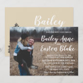 Moderne foto bos Bossen Natuurlijke bruiloft Kaart (Voorkant / Achterkant)