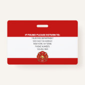 Moderne foto brandweerman-ID Badge (Achterkant)