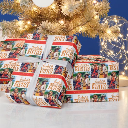 Moderne foto bruidsmeisje bruiloft cadeau cadeaupapier (Feestdagen)