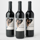 Moderne foto Bruidsmeisje voorstel Wil je mijn Wijn Etiket (Flessen)