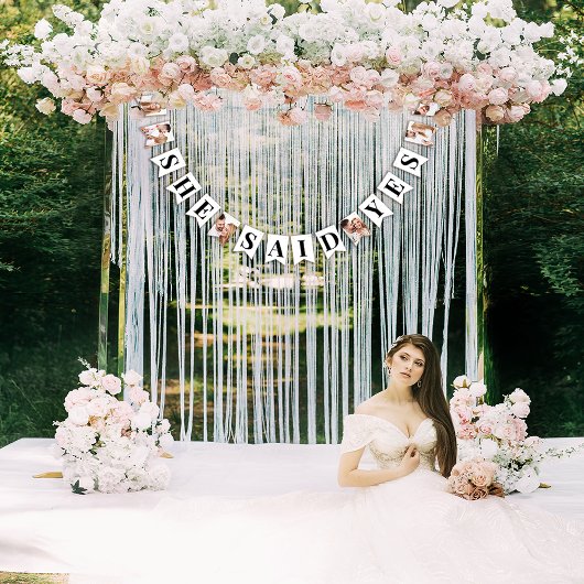 Moderne Foto Bruidsmeisjes Bruiloft Feest Vlaggetjes