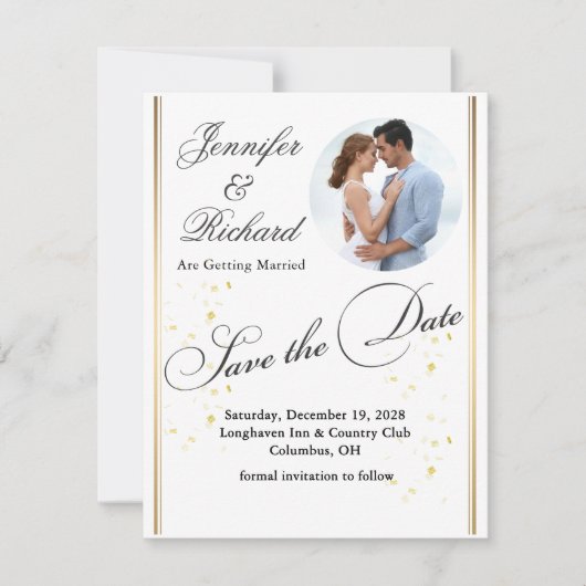 Moderne foto bruiloft Bewaar de datum Kaart (Voorkant)