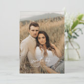 Moderne foto bruiloft Bewaar de datum Kaart uitnod (Staand voorkant)