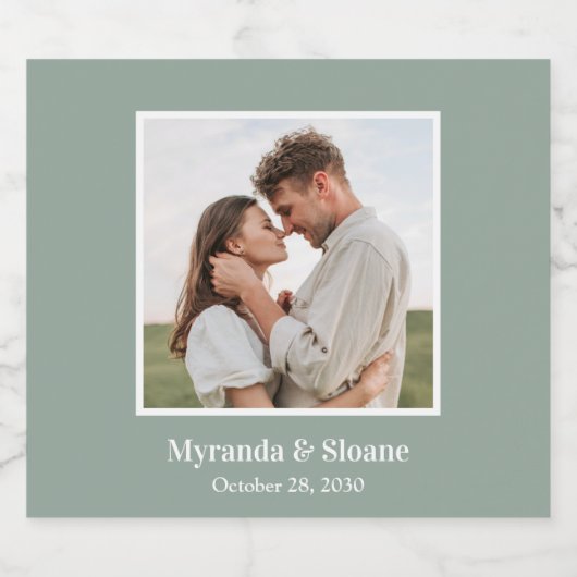 Moderne Foto Bruiloft Bier Etiket (Enkel label)