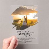 Moderne foto bruiloft Dank u Acryl Uitnodigingen (Insitu (Draagbaar))