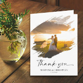 Moderne foto bruiloft Dank u gevouwen Kaart