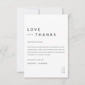 Moderne foto bruiloft dank u kaart met notitie (Achterkant)