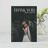 Moderne foto bruiloft dank u kaart W Opmerking (Staand voorkant)