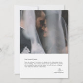 Moderne foto bruiloft dank u kaart W Opmerking (Achterkant)