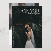 Moderne foto bruiloft dank u kaart W Opmerking (Voorkant / Achterkant)