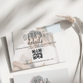 Moderne foto bruiloft Details QR Kaart