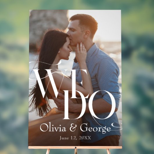 Moderne foto bruiloft doen we acryl welkomstbord acryl bord (Neutraal)