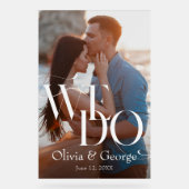 Moderne foto bruiloft doen we acryl welkomstbord bord (Voorkant)