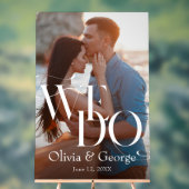 Moderne foto bruiloft doen we acryl welkomstbord bord (Neutraal)