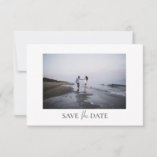 Moderne foto bruiloft flat Save the date Kaart (Voorkant)