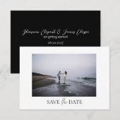Moderne foto bruiloft flat Save the date Kaart (Voorkant / Achterkant)