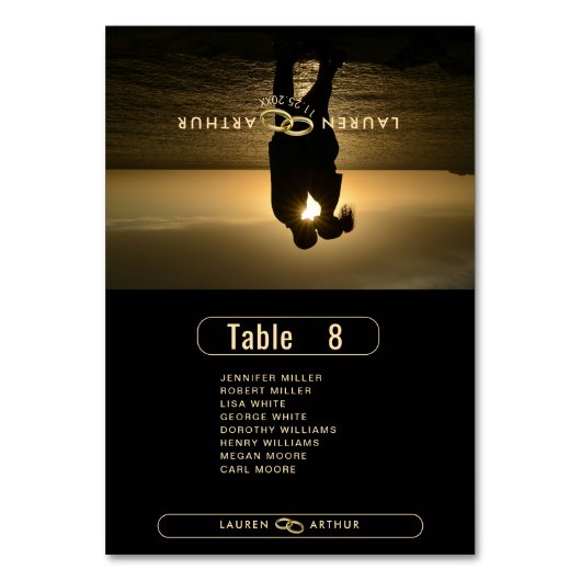 Moderne foto Bruiloft Gast Namen Tafel Plaats Kaar Kaart (Voorkant)