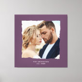 Moderne foto bruiloft gepersonaliseerde est. in canvas afdruk (Voorkant)