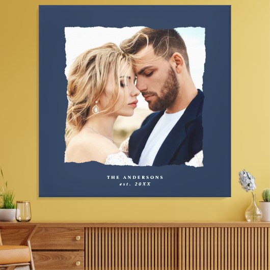 Moderne foto bruiloft gepersonaliseerde est. in canvas afdruk (Insitu (Woonkamer))