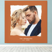 Moderne foto bruiloft gepersonaliseerde est. in canvas afdruk (Insitu (Houten vloer))