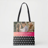 Moderne foto bruiloft gepersonaliseerde heer en me tote bag (Voorkant)