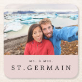 Moderne foto bruiloft geschenk op maat kartonnen onderzetters (Voorkant)