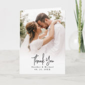 Moderne foto-bruiloft gevolgd Hartelijk dank Bedankkaart (Voorkant)