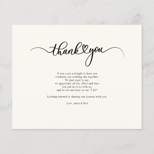 Moderne foto bruiloft - Hartelijk dank (Achterkant)