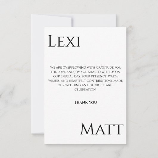 Moderne foto bruiloft - Hartelijk dank Bedankkaart (Voorkant)