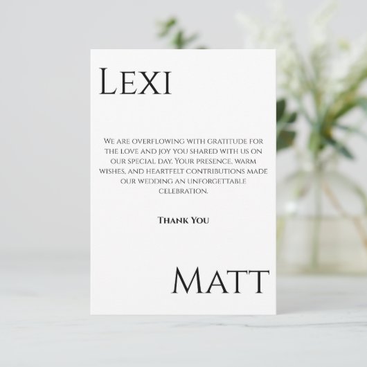 Moderne foto bruiloft - Hartelijk dank Bedankkaart (Staand voorkant)