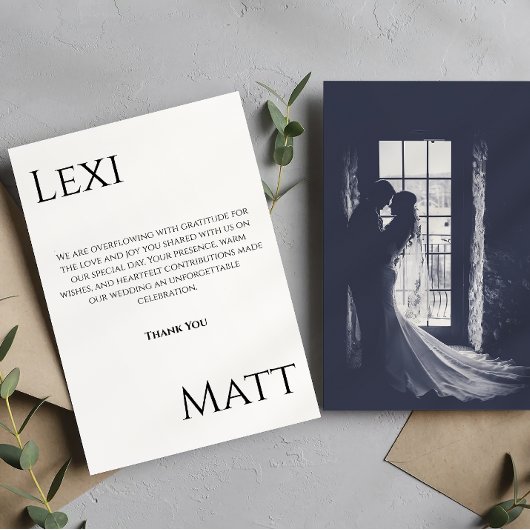 Moderne foto bruiloft - Hartelijk dank Bedankkaart