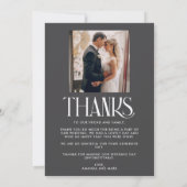 Moderne foto bruiloft - Hartelijk dank Bedankkaart (Achterkant)