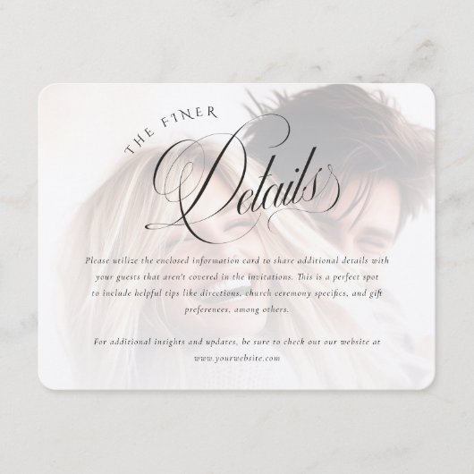 Moderne foto bruiloft informatie Kaart (Voorkant)