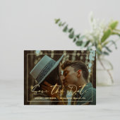 Moderne foto bruiloft opslaan van de datum folie b folie feestdagen briefkaart (Staand Voorkant)