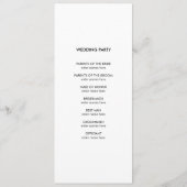 Moderne foto bruiloft programma programmakaart (Achterkant)