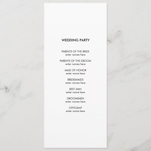 Moderne foto bruiloft programma programmakaart (Achterkant)