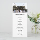 Moderne foto bruiloft programma programmakaart (Staand voorkant)