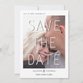 Moderne foto bruiloft QR code opslaan van de datum Kaart (Voorkant)