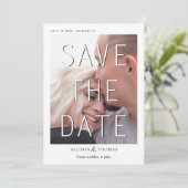 Moderne foto bruiloft QR code opslaan van de datum Kaart (Staand voorkant)