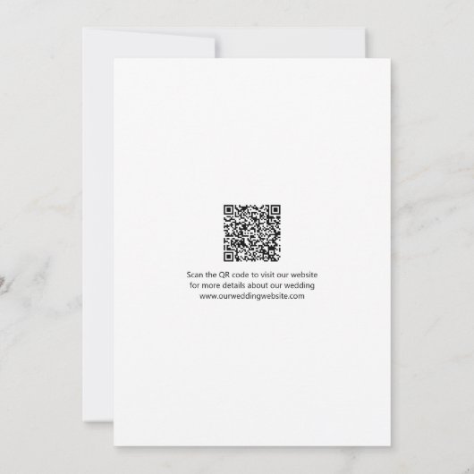 Moderne foto bruiloft QR code opslaan van de datum Kaart (Achterkant)