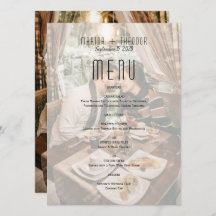 Moderne foto bruiloft receptie menu