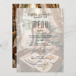 Moderne foto bruiloft receptie menu