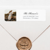 Moderne foto bruiloft retour adres | Wit Etiket