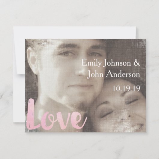 Moderne Foto Bruiloft Save the Date (Achterkant)